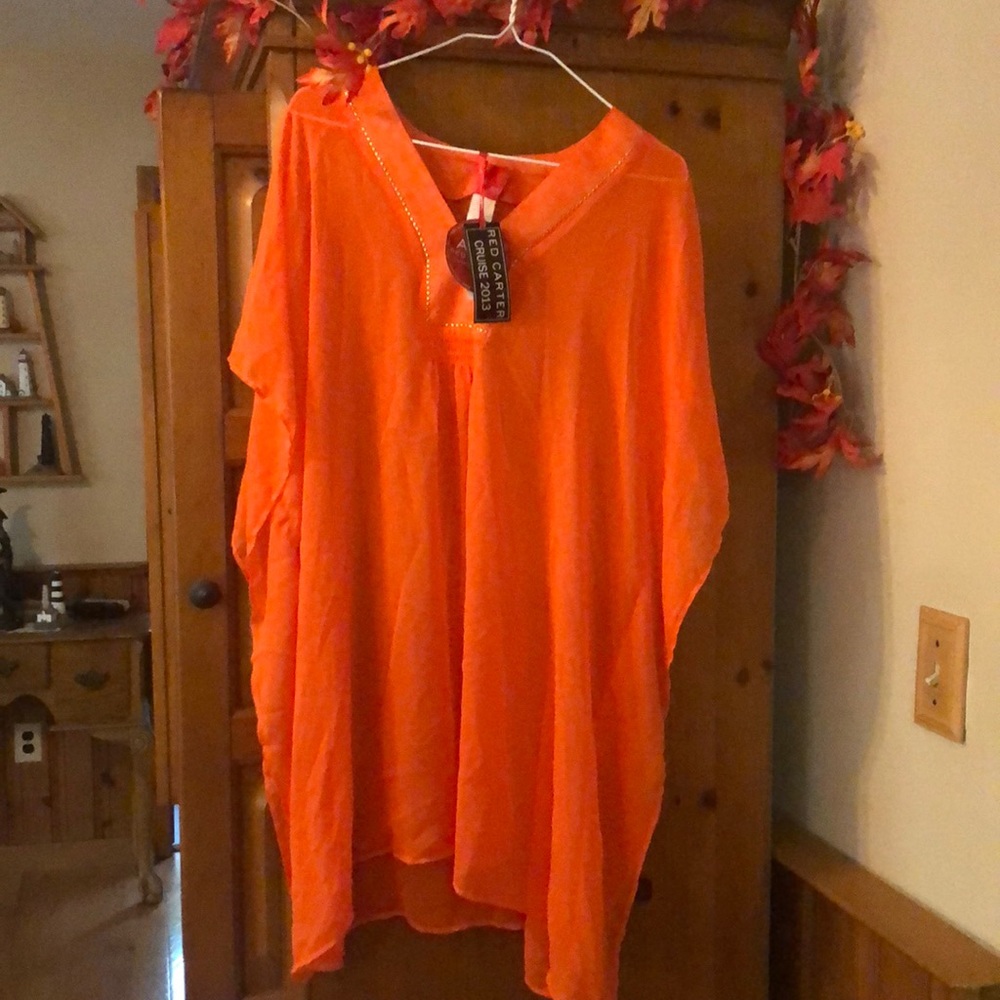 Red Carter Swimwear Coverup New Size S